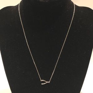 Silver wishbone necklace